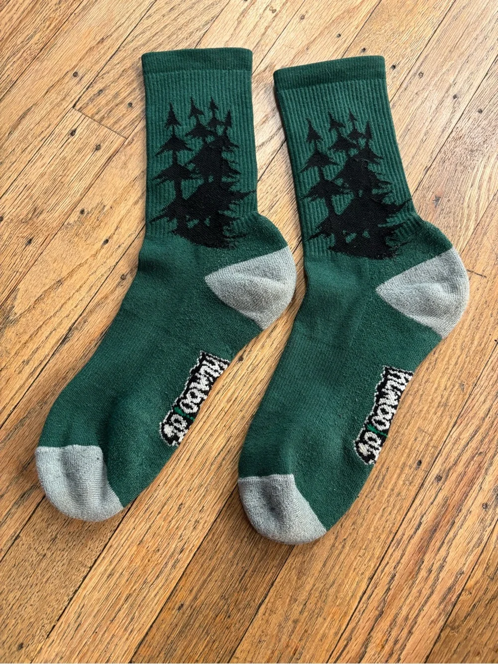 Forest Graphic Crew Socks - Dark Green